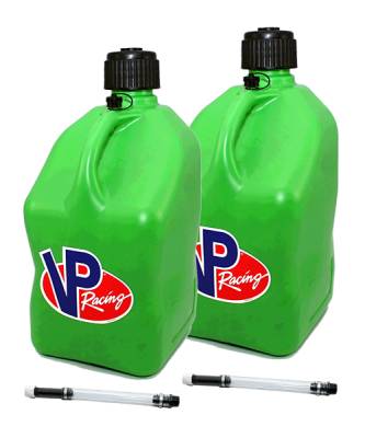 VP Fuel 2 Pack 5 Gallon Fuel Can + 2 Hose Kits - GREEN