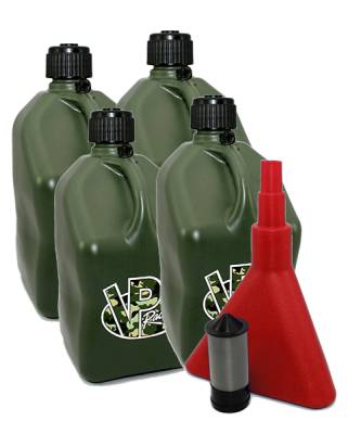 VP Racing 4-Pack Square Fuel Jugs with Funnel and Filter - CAMO