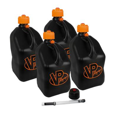VP Racing 4-Pack Square Fuel Jugs with extra Cap and Filler Hose - V TWIN