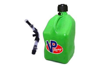 VP Racing Square Fuel Jug with Hose and Bender - GREEN