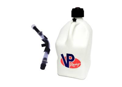 VP Racing Square Fuel Jug with Hose and Bender - WHITE