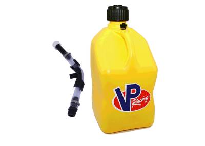 VP Racing Square Fuel Jug with Hose and Bender - YELLOW