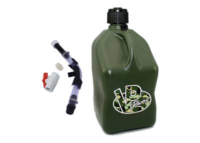 VP Racing Square Fuel Jug with Hose, Bender, and Ball Valve - CAMO