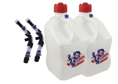 VP Fuel 2 Pack 5 Gallon Fuel Cans + 2 Hoses and Benders - PATRIOT