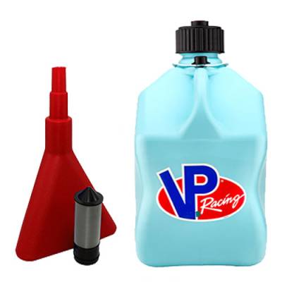 VP Racing Square 5 Gallon Fuel Jug with Funnel and Filter - SKY BLUE