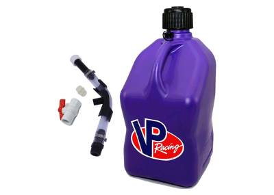 VP Racing Square Fuel Jug with Hose, Bender, and Ball Valve - PURPLE