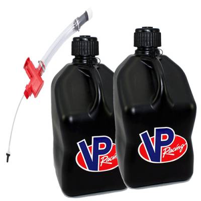 2-VP Racing Square Fuel Jugs with Trigger Hose - BLACK