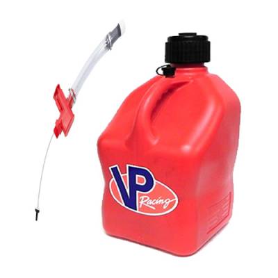 VP Racing Square Fuel Jug with Trigger Hose - RED