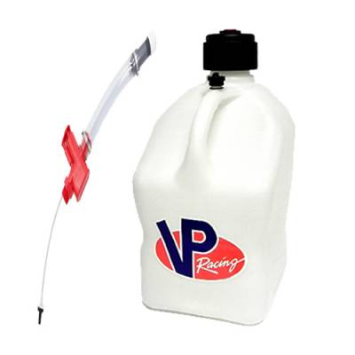VP Racing Square Fuel Jug with Trigger Hose - WHITE