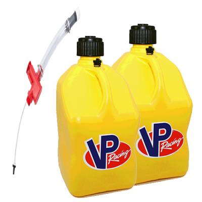 2-VP Racing Square Fuel Jugs with Trigger Hose - YELLOW