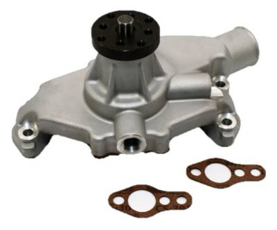 KMJ Performance Parts - Small Block Chevy 350 High Volume Short Aluminum Water Pump Satin 5/8"; Pilot SBC - Image 2