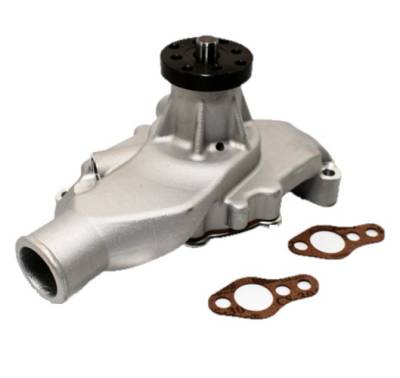 KMJ Performance Parts - Small Block Chevy 350 High Volume Short Aluminum Water Pump Satin 5/8"; Pilot SBC - Image 3