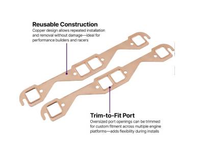 Speedway Motors  - ThermoTight Small Block Chevy Square Port Copper Header Gaskets - Image 2