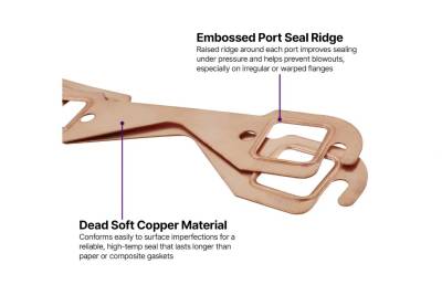 Speedway Motors  - ThermoTight Small Block Chevy Square Port Copper Header Gaskets - Image 3